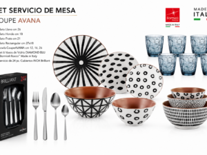 set004 servicio de mesa platos coupe avana